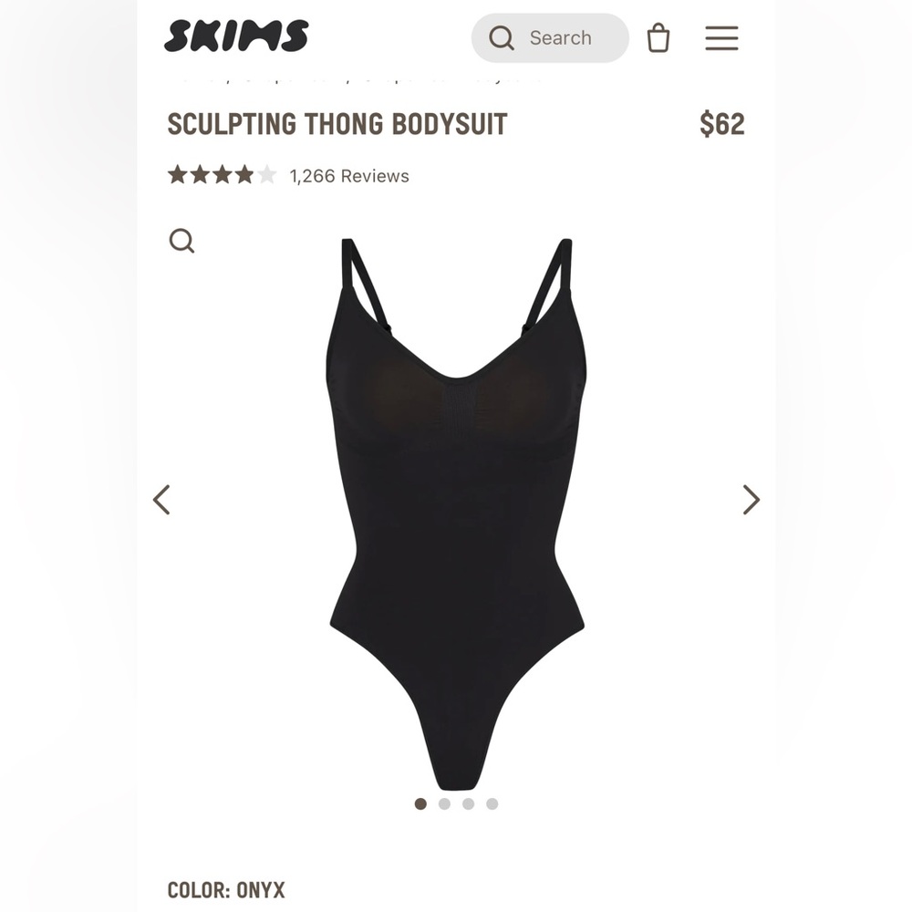SKIMS- sculpting thong bodysuit - onyx (black) - NWOT